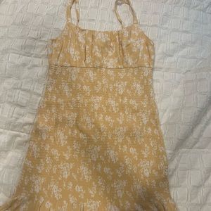 Smocked yellow floral Abercrombie and Fitch dress